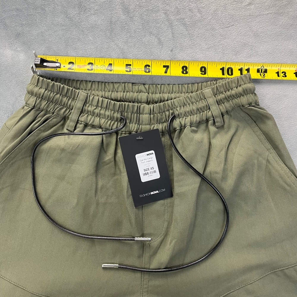 Fashion Nova Call Me Cargo Twill Joggers Olive Green Women's Size XS - Picture 3 of 9